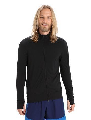 Pánské Mikiny S Kapucí Icebreaker ZoneKnit™ Merino Long Sleeve Zip Černé | CZ 1686ZUTG
